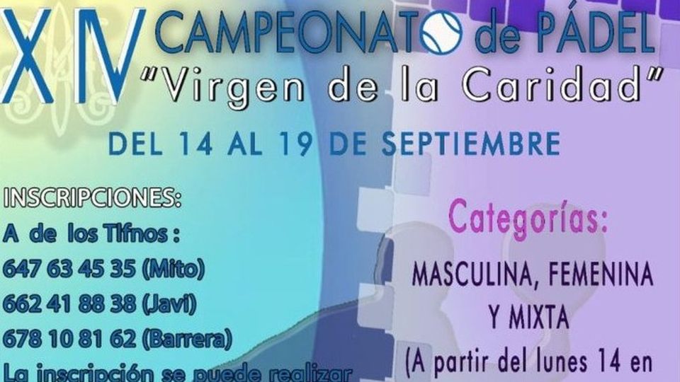 Campeonato de pádel Virgen de la Caridad