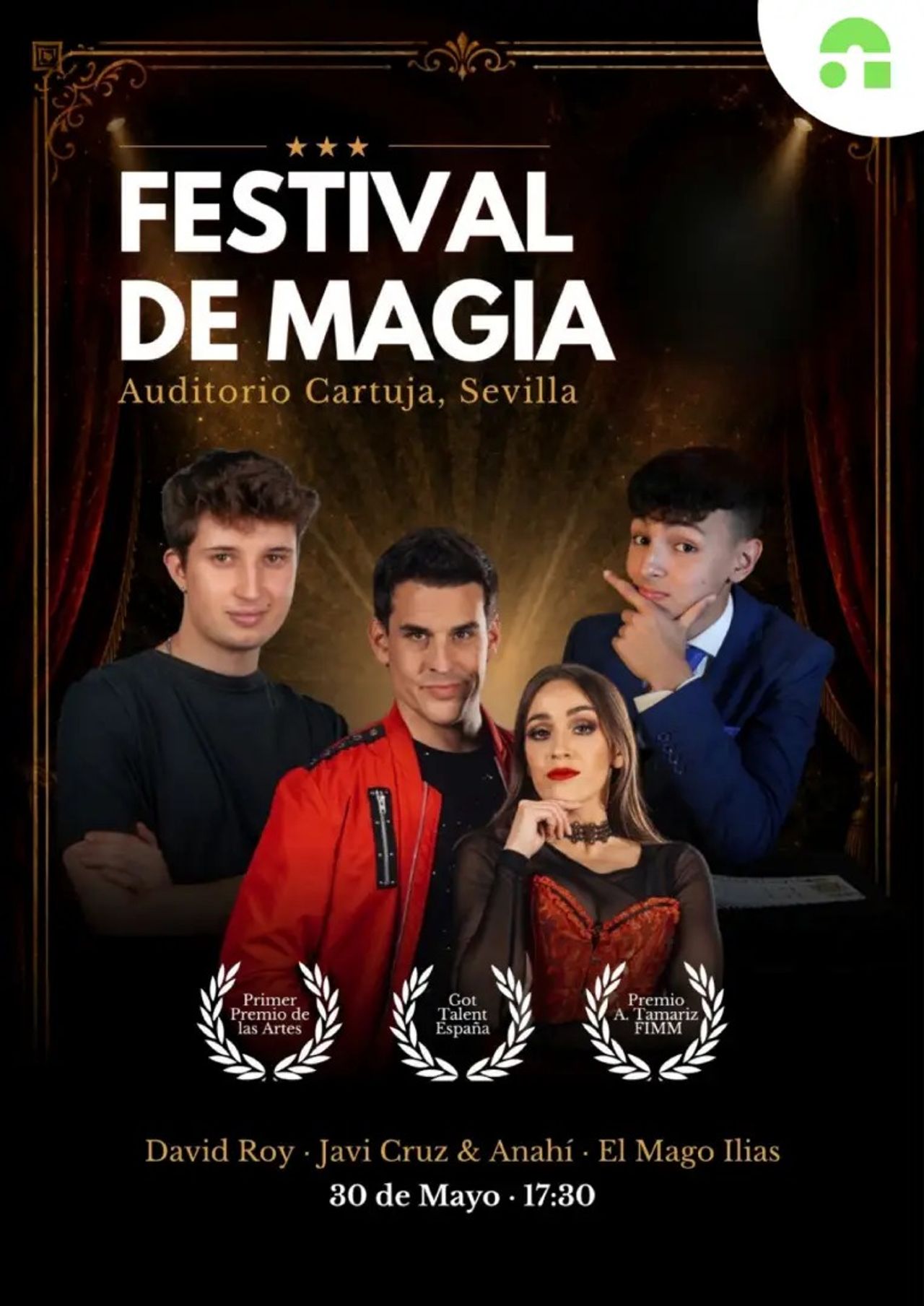 Cartel Festival de magia. Foto: Auditorio de la Cartuja. 
