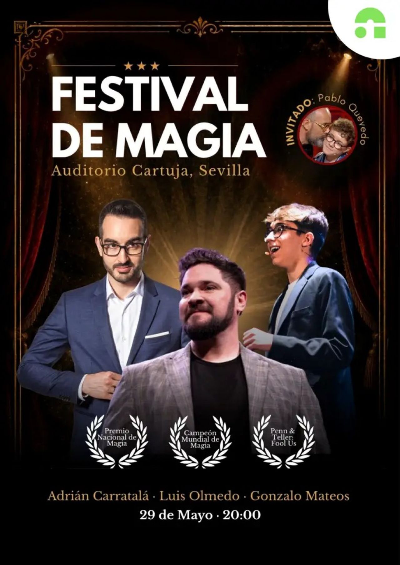 Cartel Festival de magia. Foto: Auditorio de la Cartuja. 